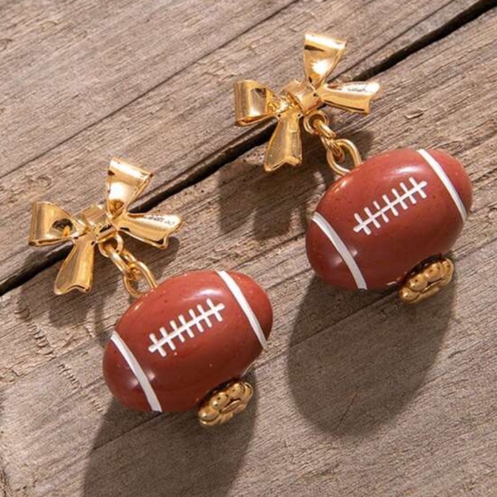 Football Dangle Earrings